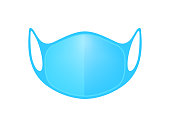 respirator medical mask for icon graphic, protective mask mouth isolated on white, protective N95, blue mask respirator protect dust air pollution PM 2.5 in dust, medical mask for mouth covering