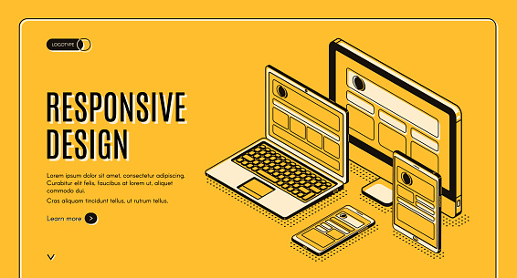 Responsive design landing page, page construction