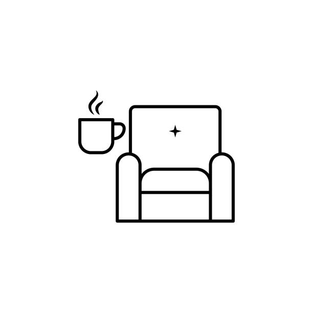 ilustrações de stock, clip art, desenhos animados e ícones de rest in a chair icon. element of sturt up icon for mobile concept and web apps. thin line rest in a chair icon can be used for web and mobile - sturm