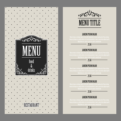 Restaurant Menu Design. Vector Illustration