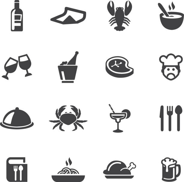 Restaurants Silhouette Icons Restaurants Silhouette Icons EPS 10 pasta clipart stock illustrations