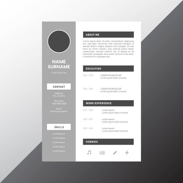 CV Resume Design CV Resume Design resume template stock illustrations