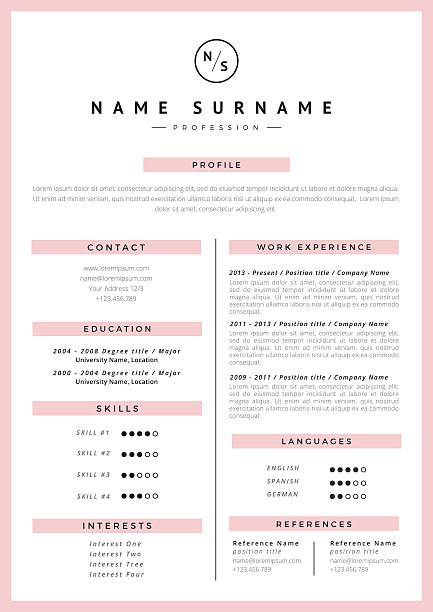 Resume template Resume template business cv templates stock illustrations