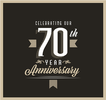 Vector illustration of a Retro and Vintage Year Anniversary Label design beige and black color. Includes vector eps 10 and high resolution jpg.