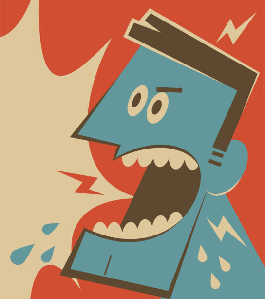 Retro angry man shouting Retro Unique Characters Design, Manga Style ,Cartoon, Vector art illustration, Copy Space.
Retro angry man shouting. cartoon man with complaint with speech bubble stock illustrations