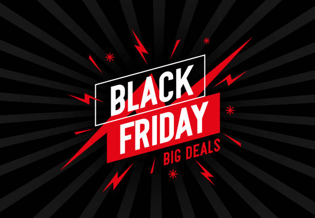 Retro background with design and text Black Friday. Retro background with design and text Black Friday. For Black Friday promotion in posters, flyers, banners, advertisements. Attractive and cool design. Vector illustration. black friday shoppers stock illustrations