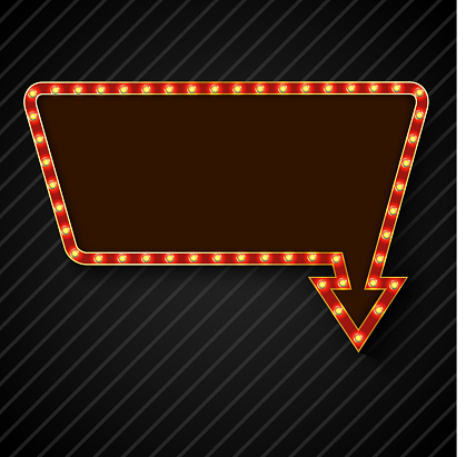 Illustration of Retro billboard with space for text black background