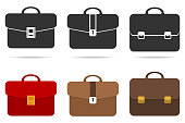 Retro briefcase. Flat design, vector illustration, vector.
