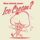 istock retro cartoon illustration of a happy ice cream cone 1333263151
