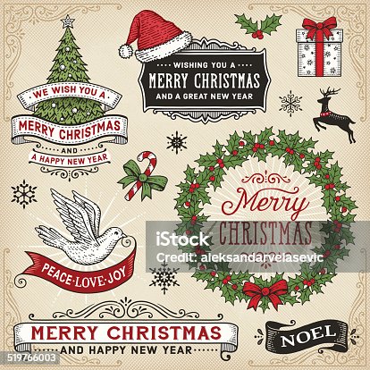 istock Retro Christmas Signs,Banners and Frames 519766003