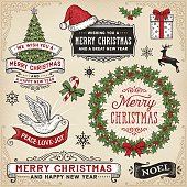 istock Retro Christmas Signs,Banners and Frames 519766003