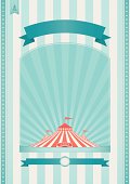A gold and red retro style poster with big top circus tent. This is a fully editable EPS 10 vector illustration with CMYK