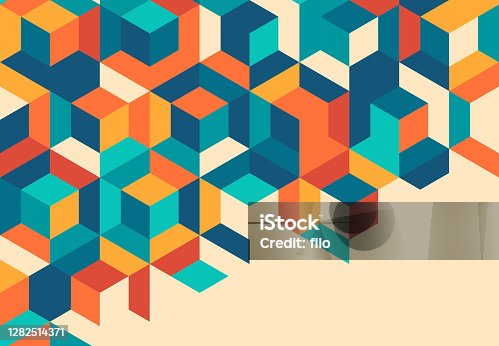 istock Retro Cube Abstract Background Pattern 1282514371