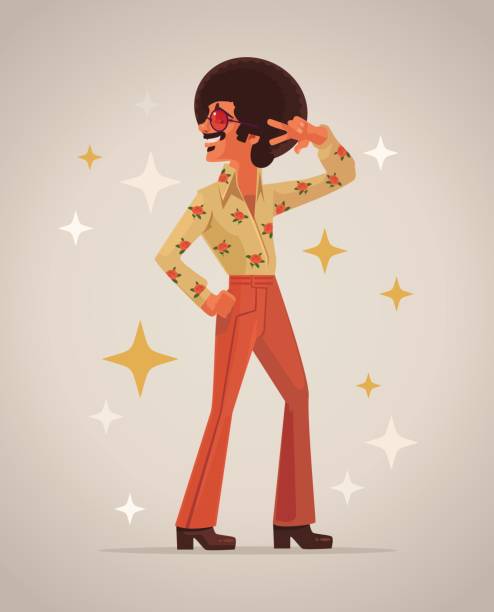 ilustrações de stock, clip art, desenhos animados e ícones de retro disco dancer character - discoteca danca