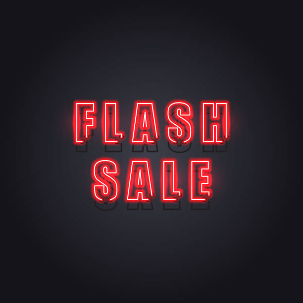 Retro Flash sale banner. vector art illustration