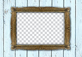Retro Frame on wood background