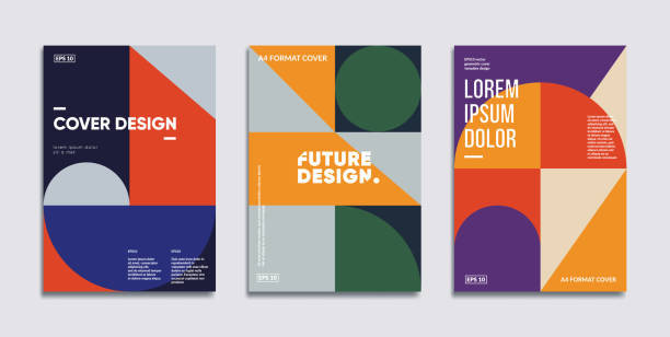 Retro geometric covers set. Retro geometric covers set. Swiss modernism. Eps10 vector. architecture patterns stock illustrations