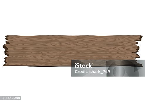 istock Retro grunge brown wooden plank signboard vector illustration 1310906348
