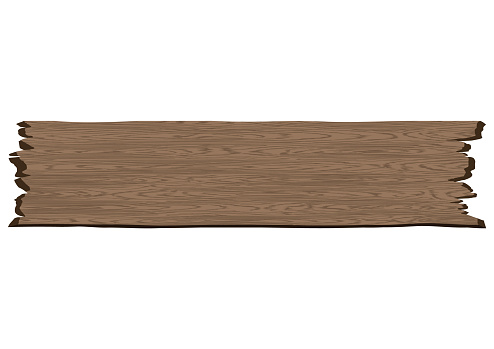 Retro grunge brown wooden plank signboard vector illustration