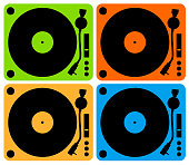 istock Retro Music Vintage Turntable Poster in Retro Desigh Style. Disco Party 60s, 70s, 80s. 1392604240
