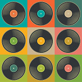 istock Retro Music Vintage Vinyl Record Poster in Pop Art Style. Disco Party 60s, 70s, 80s. 1372416885
