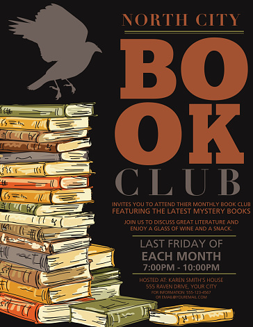 Retro Mystery Book Club Invitation Poster
