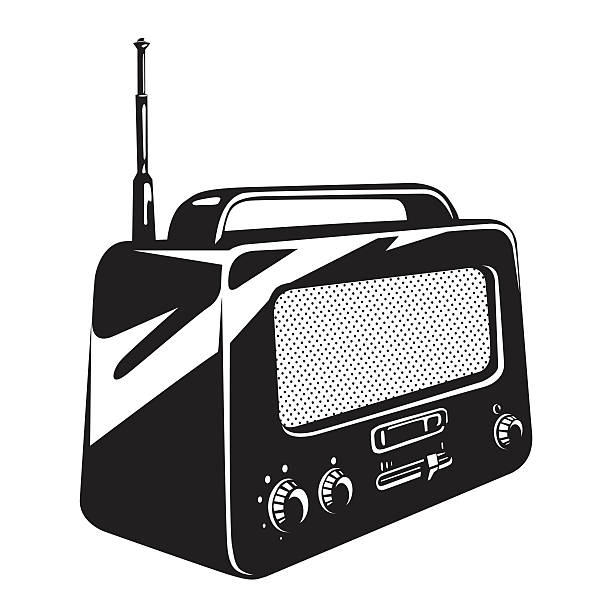 retro radio retro radio silhouette radio illustrations stock illustrations
