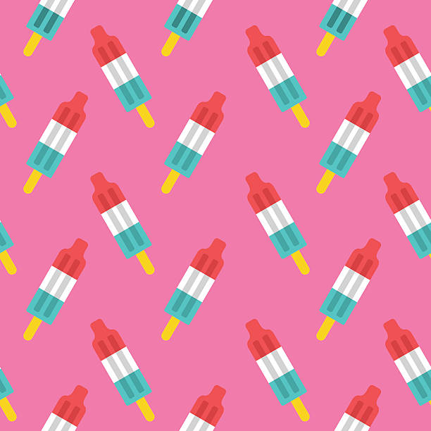retro rocket popsicle seamless pattern - 冰棒 幅插畫檔、美工圖案、卡通及圖標