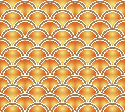 レトロなシームレスな壁紙背景ヴィンテージ オレンジ黄色グラデーション スケール曲線ラウンド アジア大陸のベクターアート素材や画像を多数ご用意 Istock