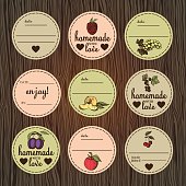 Vector illustration. Set of labels in vintage style for cutting.
