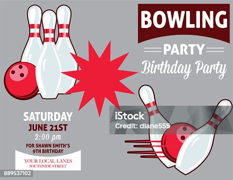 Bowling Party Invites Template from media.istockphoto.com