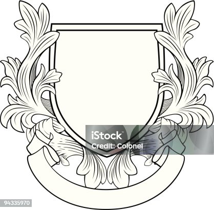istock Retro Style Shield and Banner 94335970