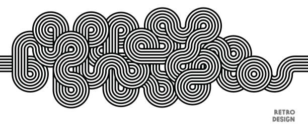 Retro styled background retro design vector illustration maze patterns stock illustrations