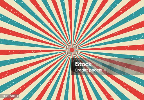 istock Retro sunburst and rays comic cartoon popart style background. Abstract vintage grunge with sunlight. 1130390111