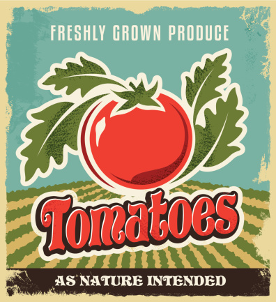 Retro tomato vintage advertising poster - Crate label
