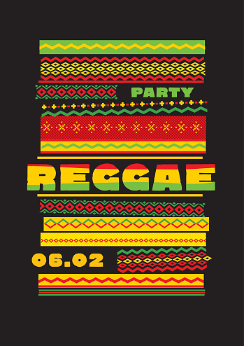 Retro Traditional Decorative Pattern Reggae Color Music Retro Traditional Decorative Pattern Reggae Color Music
