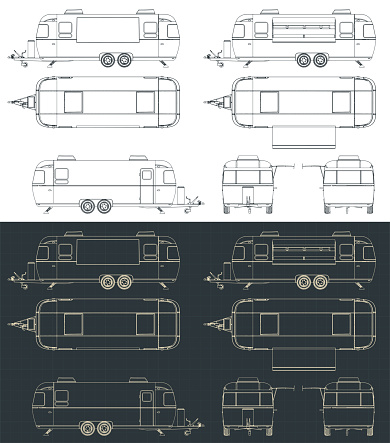 Retro trailer blueprints