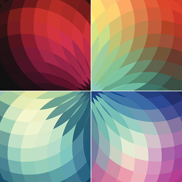 Retro vintage colours vector flower backgrounds Retro vintage colours vector flower backgrounds with 4 different colour themes. JPG files of each theme are in zip file separately. Aics3 file is also included. kaleidoscope stock illustrations