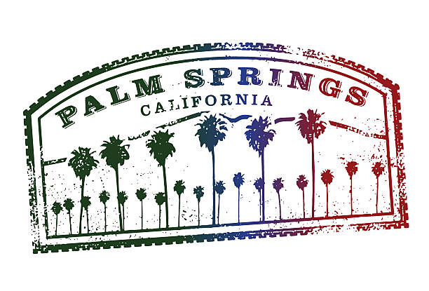 Retro Vintage Palm Springs Stamp Retro Vintage Palm Springs California Stamp palm springs california stock illustrations