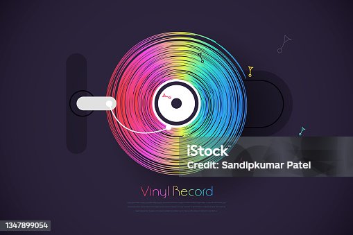 istock Retro Vinyl Music Poster Clip Art 1347899054
