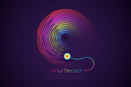 Retro vinyl record concept in vintage style isolated vector illustration