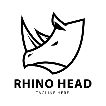Rhino head logo design template