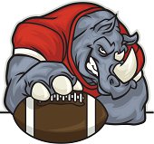 This Rhino Clip Art is ready to play football.