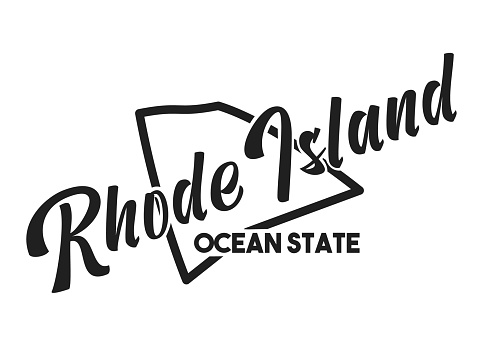 NEW RHODE ISLAND  RI  THE OCEAN  STATE   OUTLINE MAP MAGNET 
