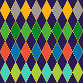 Rhombus geometric seamless pattern, Diamond check print in colorful. vector illustration.