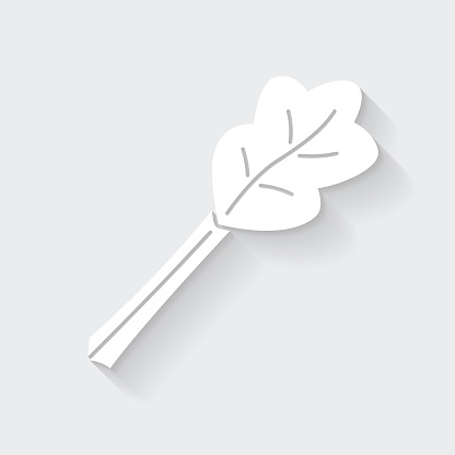 Rhubarb. Icon with long shadow on blank background - Flat Design