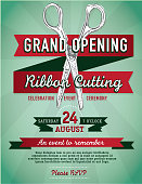 Ribbon cutting invitation design template