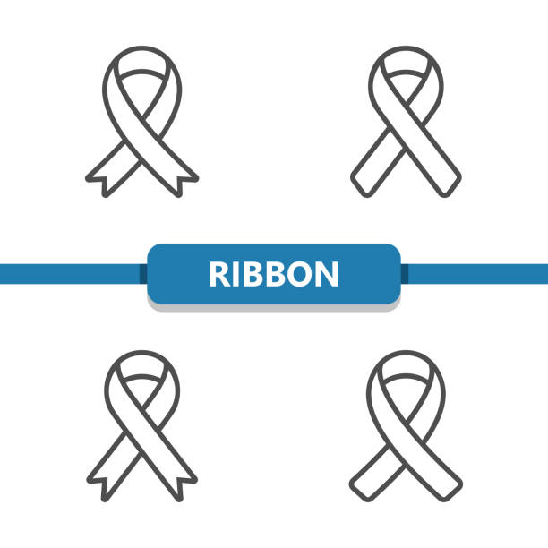 ilustrações de stock, clip art, desenhos animados e ícones de ribbon icons - cancer
