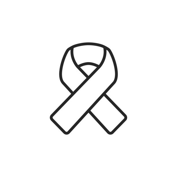 ilustrações de stock, clip art, desenhos animados e ícones de ribbon line icon. pixel perfect. for mobile and web. editable stroke. - beleza doentes cancro