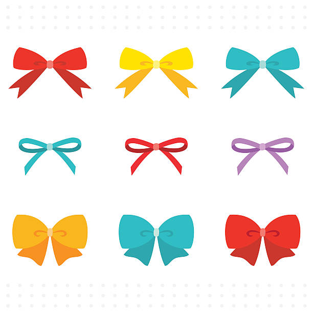 Ribbon Set cute,ribbon,set bow tie stock illustrations